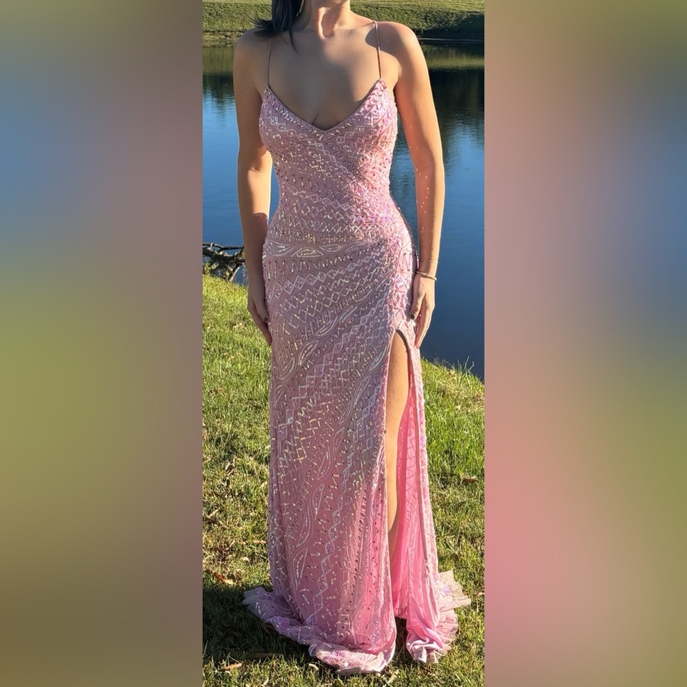 Gorgeous Pink Sequence Prom Dress Gem